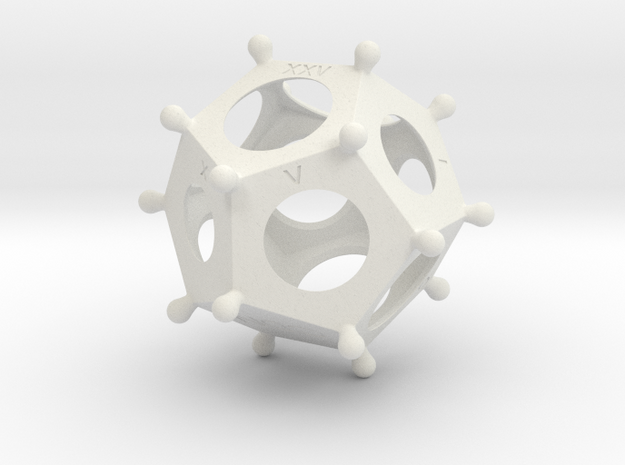 Roman Dodecahedron Coin Sorter, Canadian in White Natural Versatile Plastic