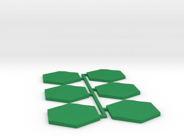 6pk Grass terrain hex tile counters in Green Processed Versatile Plastic