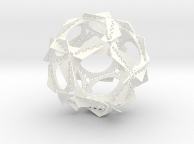Dodecahedron with Intersecting Planes in White Processed Versatile Plastic