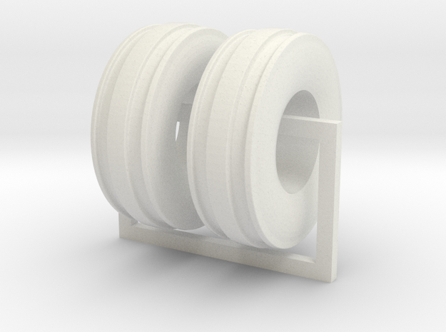 1/25 11L-15 3 rib tires in White Natural Versatile Plastic