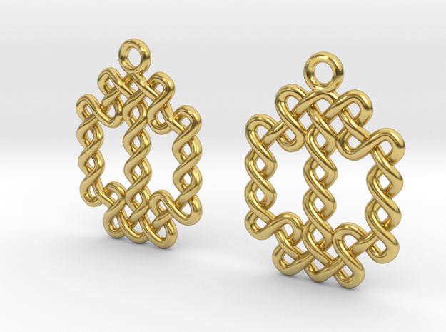 Large knot [earrings] in Polished Brass