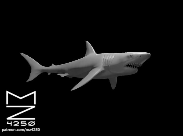 Giant Shark in White Natural Versatile Plastic