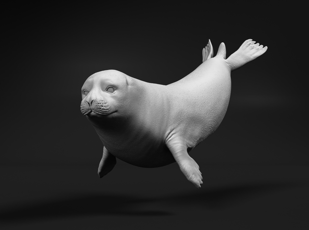 Ringed Seal 1:12 Swimming in White Natural Versatile Plastic
