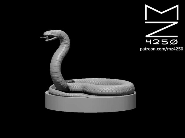 Posionous Snake in Tan Fine Detail Plastic
