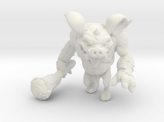 Bokoblin Ogre miniature model for fantasy game dnd in White Natural Versatile Plastic