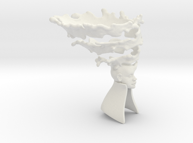 Tornado Head With Cape in White Natural Versatile Plastic