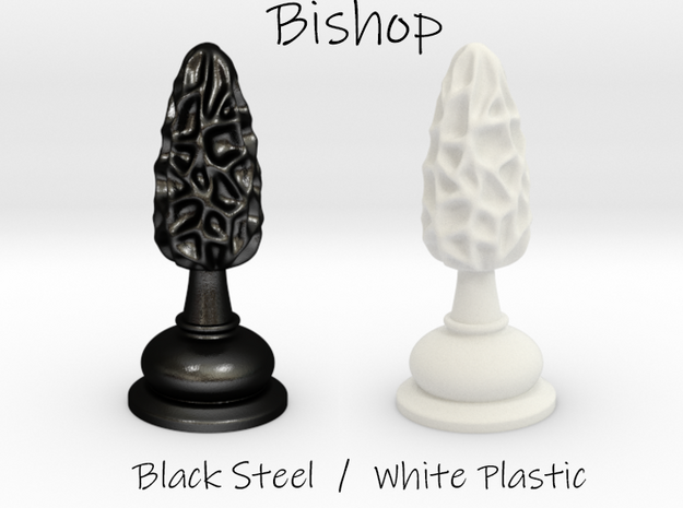Chess |Mushrooms| Bishop in White Natural Versatile Plastic