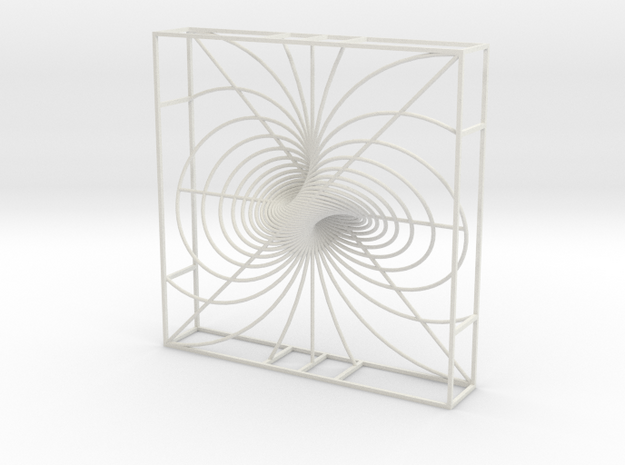 Hopf Fibration, Framed Stereographic Projection in White Natural Versatile Plastic
