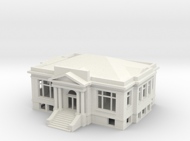 Carnegie Library Z scale in White Natural Versatile Plastic
