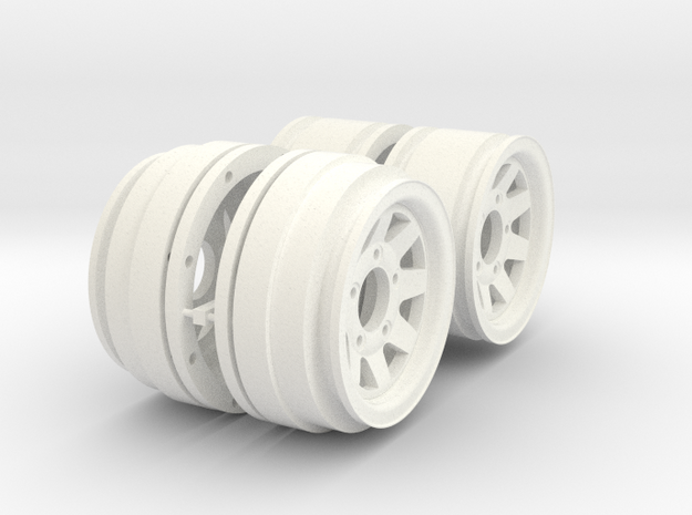1/12 FMS Jimny Triangular wheels in White Processed Versatile Plastic