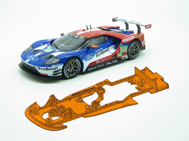 PSCA00701 Chassis Carrera Ford GT GTE in White Natural Versatile Plastic