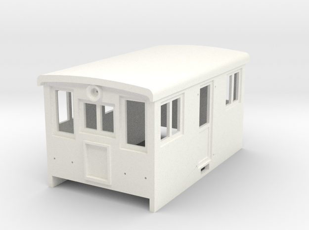 HOn30 Boxcab Body in White Processed Versatile Plastic