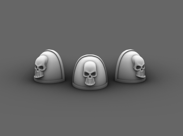 Silver Skulls V7 Rimmed Shoulder Pad in Tan Fine Detail Plastic