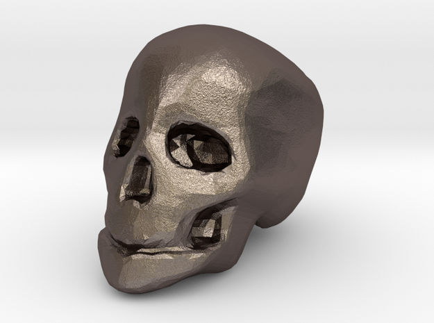 miniature skull in Polished Bronzed Silver Steel