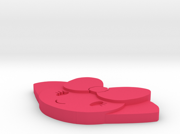  PixFig Robotgirl Keyring  in Pink Processed Versatile Plastic