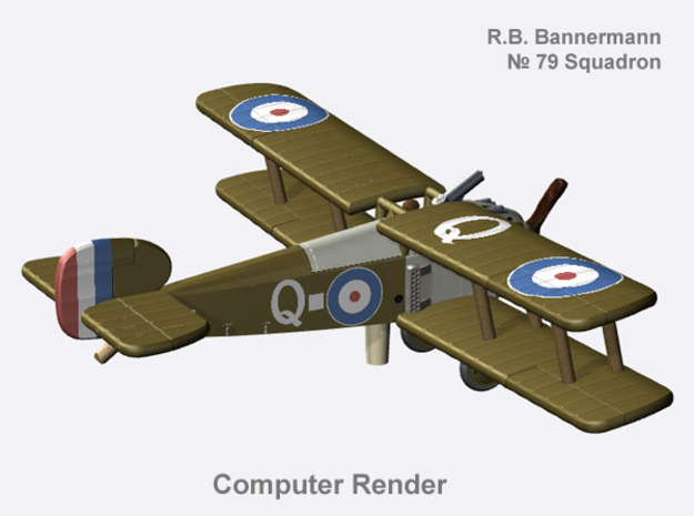 Ronald Bannerman Sopwith Dolphin (full color) in Natural Full Color Nylon 12 (MJF)