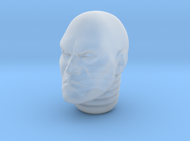 Bald Space Marine Head 1/18 Scale Joy Toy in Tan Fine Detail Plastic