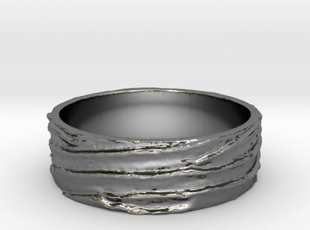 sandwaves Ring Size 7 in Fine Detail Polished Silver