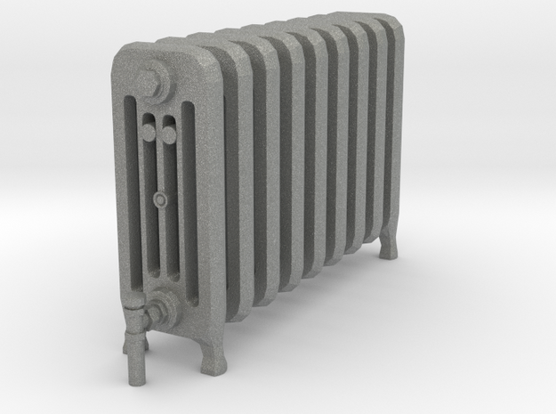 Radiator Heater 01. 1:12 Scale in Gray PA12