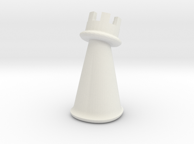 Puffing Chess-Rook (95mm & 60mm) in White Natural Versatile Plastic: Small