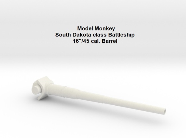 1/72 South Dakota class 16"/45 cal. Barrel in White Natural Versatile Plastic