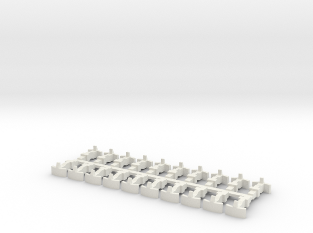 Kato 11-109, 11-110 couplings for H0e and OO9 in White Natural Versatile Plastic