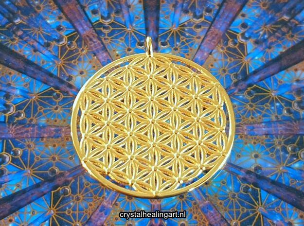 Flower of life Pendant in 18k Gold Plated Brass