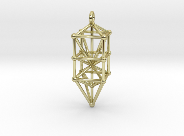 3d Kabbala Pendant in 18k Gold Plated Brass