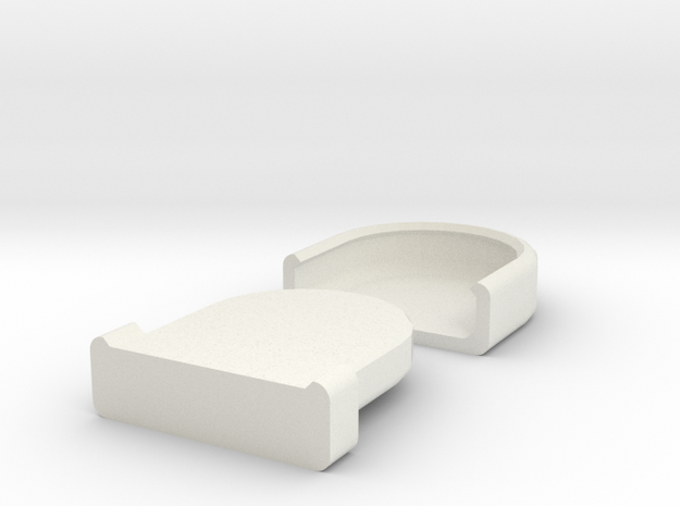 Rounded Box in White Natural Versatile Plastic