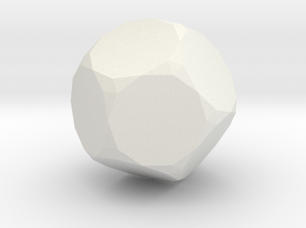 08. Rectified Truncated Dodecahedron - 1in in White Natural Versatile Plastic