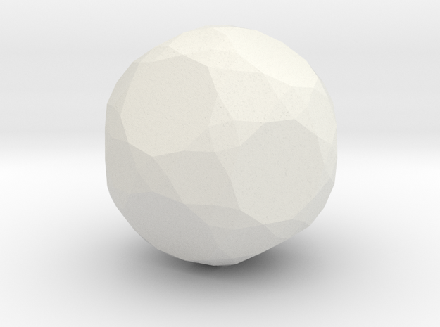 11. Rectified Truncated Icosidodecahedron - 1in in White Natural Versatile Plastic