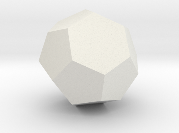 11. Truncated Triakis Tetrahedron - 1in in White Natural Versatile Plastic
