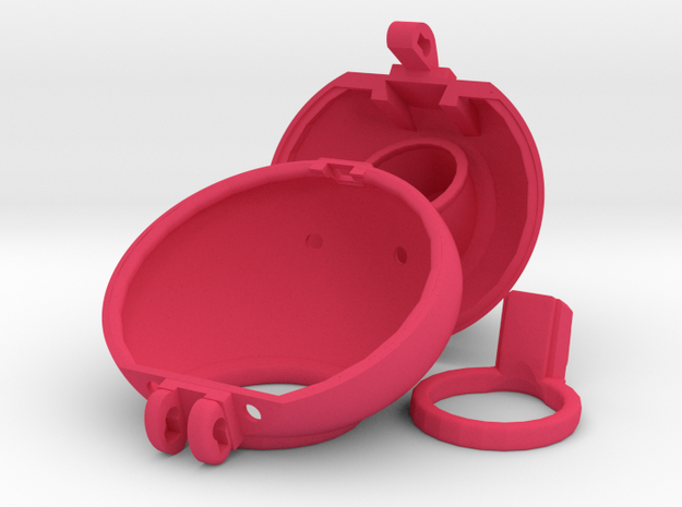 P11 CONTAINED Front, 48mm back with 40mm retainer in Pink Processed Versatile Plastic