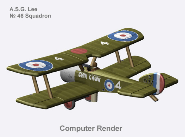 Arthur Gould Lee Sopwith Pup (full color) in Natural Full Color Nylon 12 (MJF)