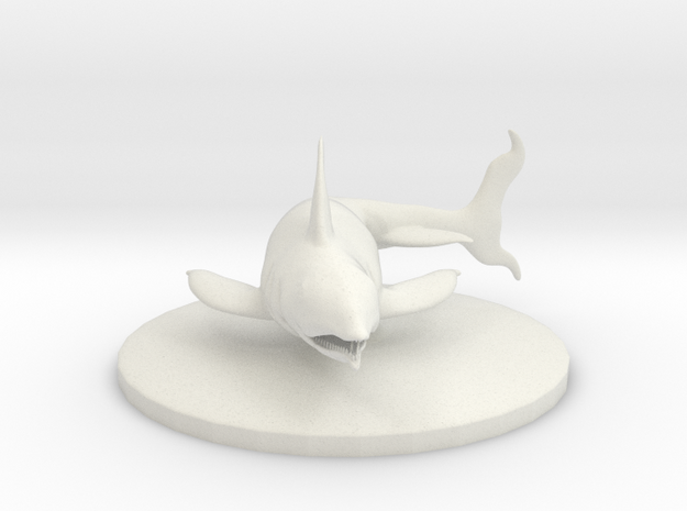  Final Fantasy 1 inspired Shark, 50mm base in White Natural Versatile Plastic