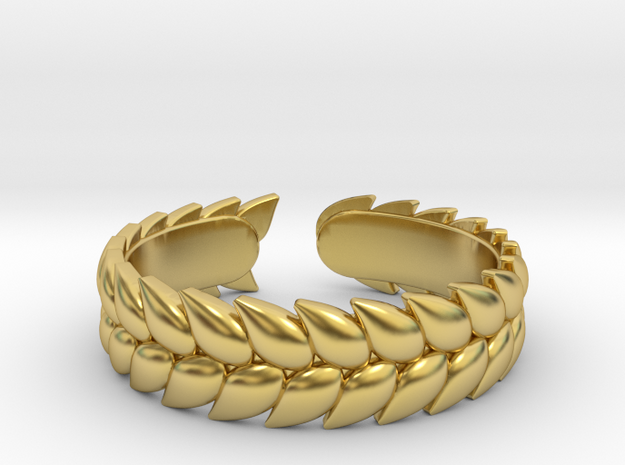 Wheat ring in Polished Brass