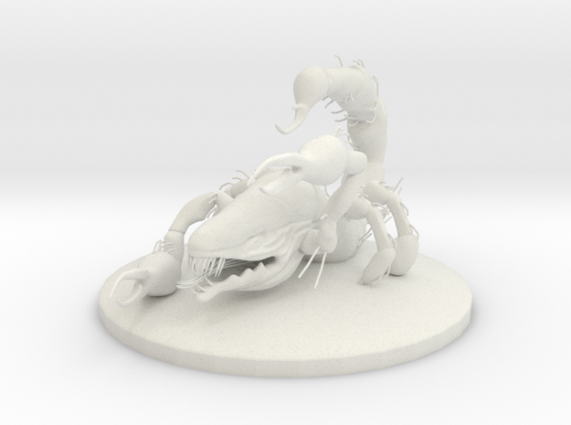 Final Fantasy 1 inspired, Scorpion, 50 mm base in White Natural Versatile Plastic