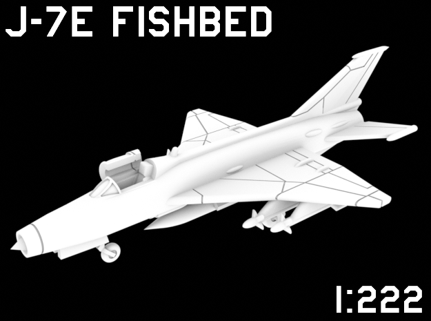 1:222 Scale J-7E Fishbed (Loaded, Stored) in White Natural Versatile Plastic