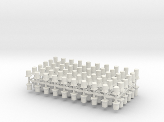 Baumstümpfe 120er Set - 1:87 H0 in White Natural Versatile Plastic
