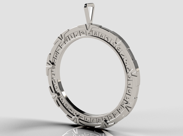 Stargate Pendant in Polished Silver: Large