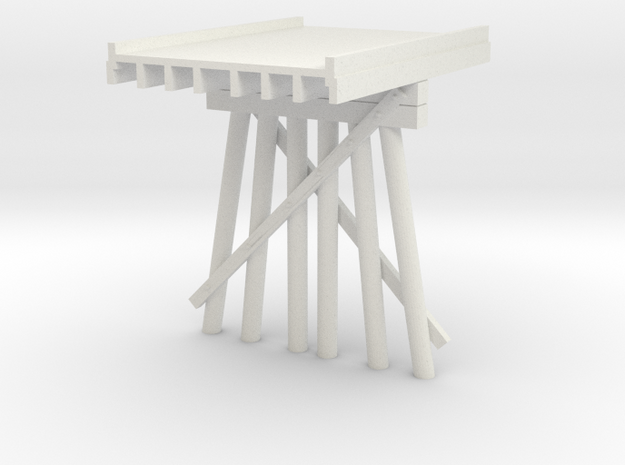 Part B Deck Trestle HO (1:87) Modular Six Piles in White Natural Versatile Plastic