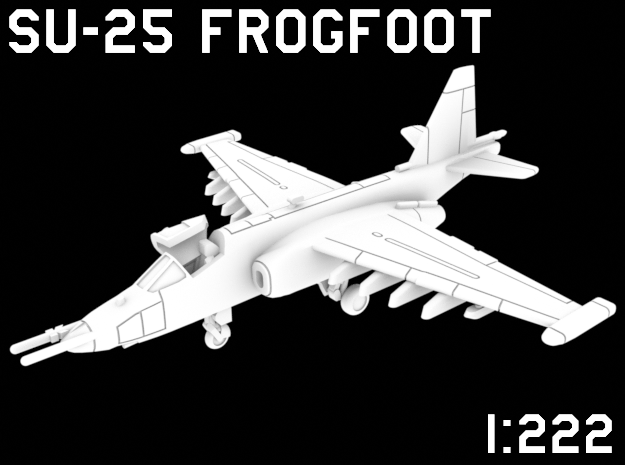 1:222 Scale Su-25 Frogfoot (Clean, Stored) in White Natural Versatile Plastic