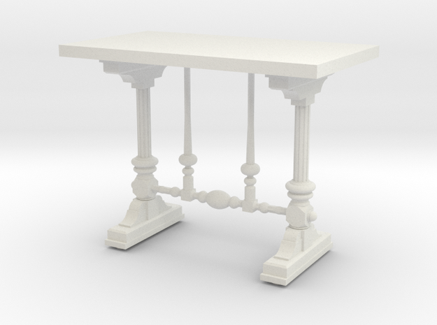 Antique Display Table in White Natural Versatile Plastic