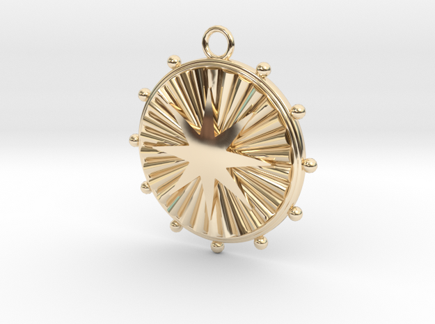 Nautical Star Pendant in 14k Gold Plated Brass