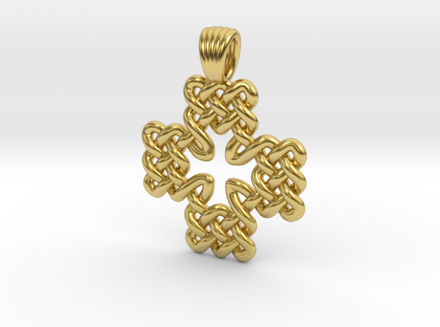 Maltese and swiss crosses [pendant] in Polished Brass