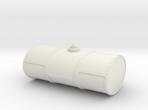 O Scale Singe Cell Fuel Tank (Bottom Drain) in White Natural Versatile Plastic