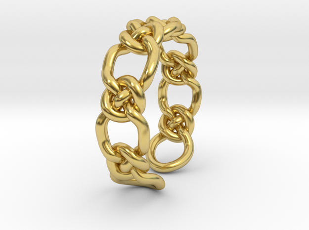 Knots - light model [open ring] in Polished Brass
