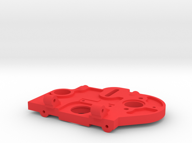 Hirobo Zerda Rear Left Bulkhead  in Red Processed Versatile Plastic