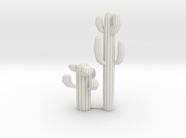 HO Scale Cactus in White Natural Versatile Plastic