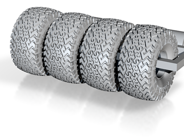 1/64 40_18.5R15 MT Baja Belt tires rims x 4 in Tan Fine Detail Plastic